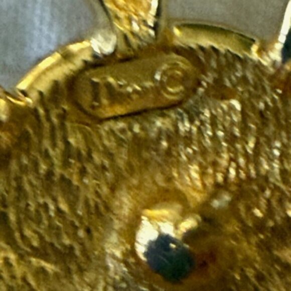 Christian Dior Turtle Lapel Pin Brooch with Rhinestone Crystals Signed - Picture 2 of 4